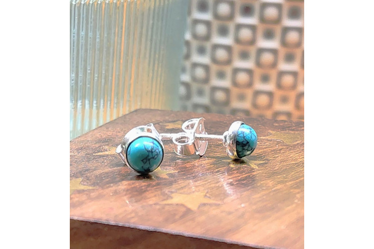 Turquoise Stud Earrings 5mm