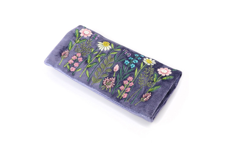 Violet Blue Velvet Meadow Jewellery Roll
