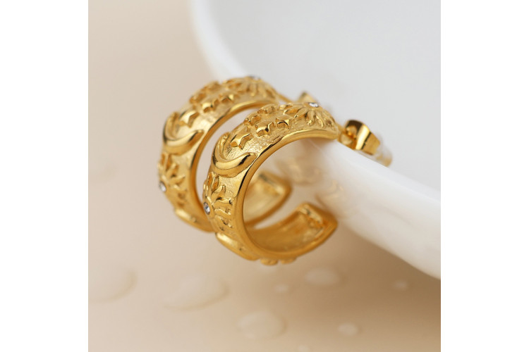 Waterproof Gold Plated Moon, Star and Sun Hoop Earrings