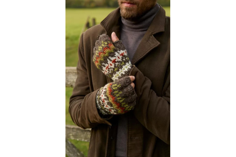 Westport Fingerless gloves-Earth