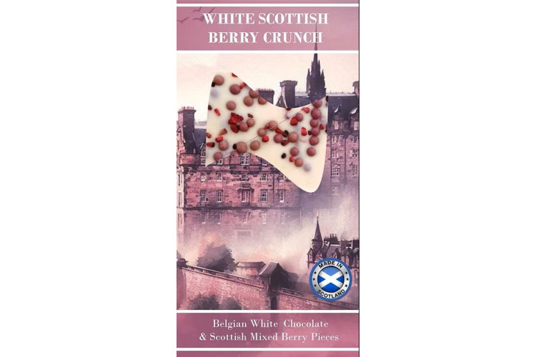White Belgian Chocolate Berry Crunch Bar Handmade 100g