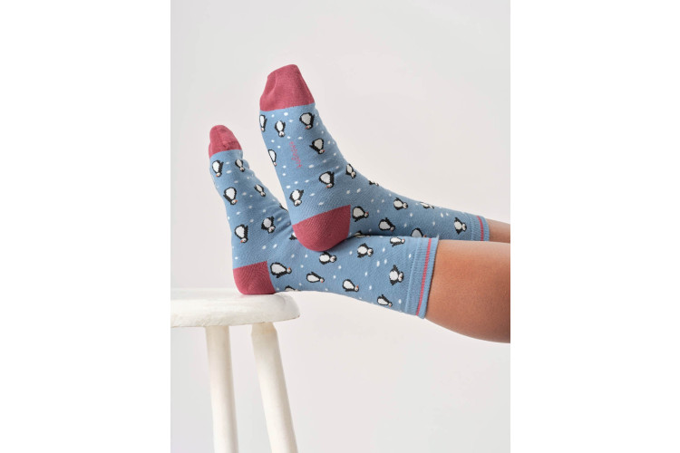 Women's Snowy Penguin Bamboo Socks