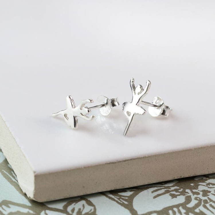 Pom Sterling silver ballerina stud earrings